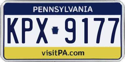 PA license plate KPX9177