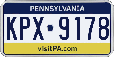 PA license plate KPX9178
