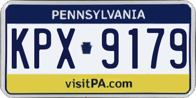 PA license plate KPX9179