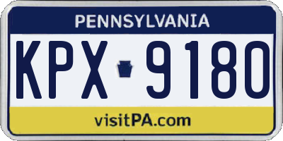 PA license plate KPX9180