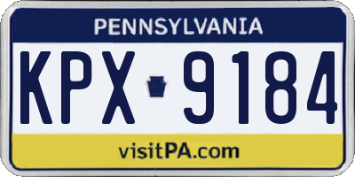PA license plate KPX9184