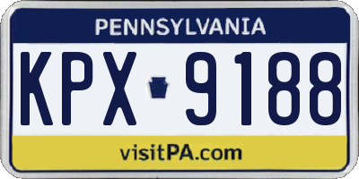 PA license plate KPX9188