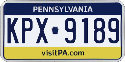 PA license plate KPX9189