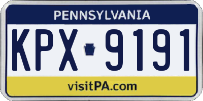 PA license plate KPX9191