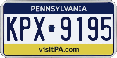 PA license plate KPX9195