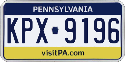 PA license plate KPX9196