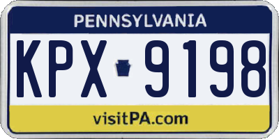 PA license plate KPX9198