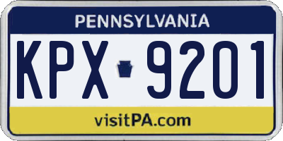 PA license plate KPX9201
