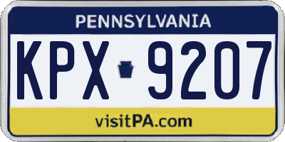 PA license plate KPX9207