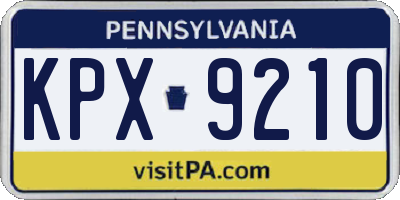 PA license plate KPX9210
