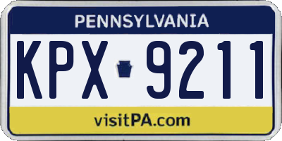 PA license plate KPX9211