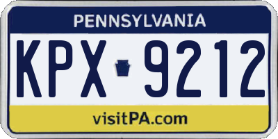 PA license plate KPX9212