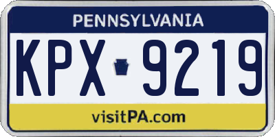PA license plate KPX9219
