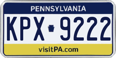 PA license plate KPX9222