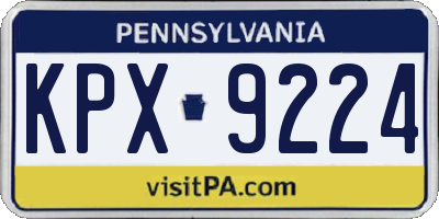PA license plate KPX9224