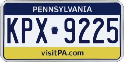 PA license plate KPX9225