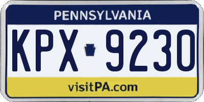 PA license plate KPX9230