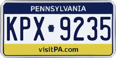 PA license plate KPX9235