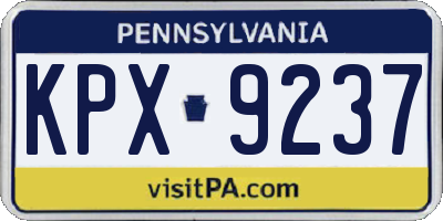 PA license plate KPX9237