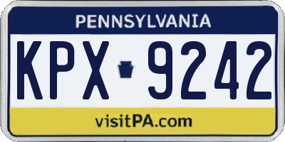 PA license plate KPX9242