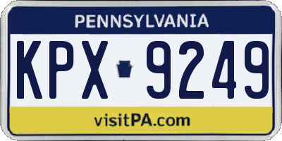 PA license plate KPX9249