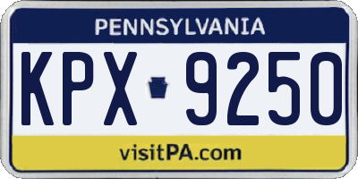 PA license plate KPX9250