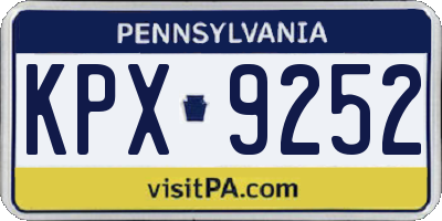 PA license plate KPX9252
