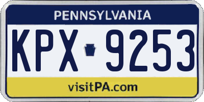 PA license plate KPX9253