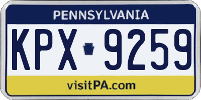 PA license plate KPX9259