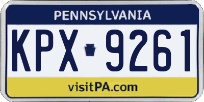 PA license plate KPX9261