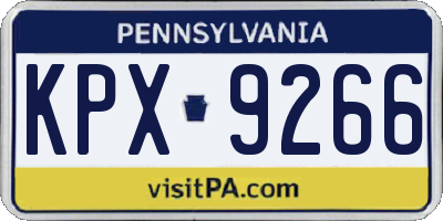 PA license plate KPX9266