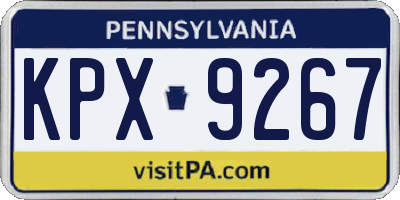 PA license plate KPX9267