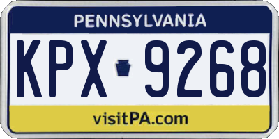 PA license plate KPX9268