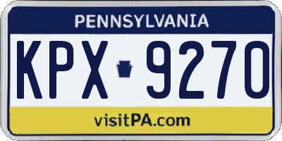 PA license plate KPX9270