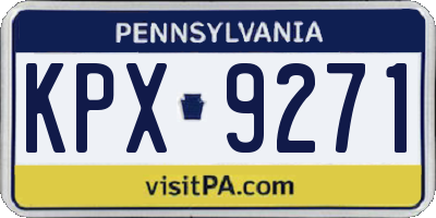 PA license plate KPX9271