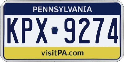 PA license plate KPX9274