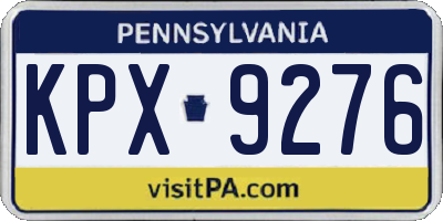 PA license plate KPX9276