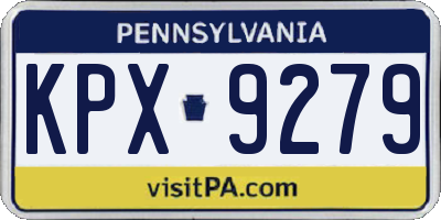 PA license plate KPX9279
