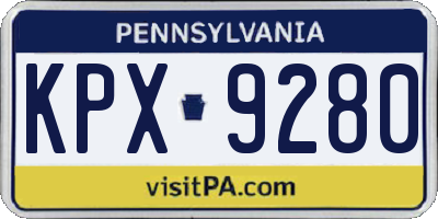 PA license plate KPX9280