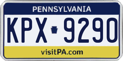 PA license plate KPX9290