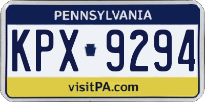PA license plate KPX9294