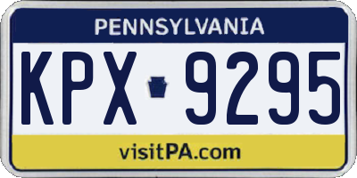 PA license plate KPX9295