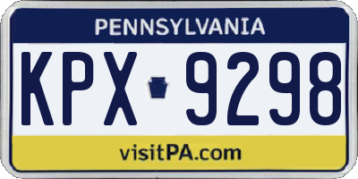 PA license plate KPX9298