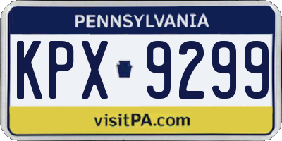 PA license plate KPX9299
