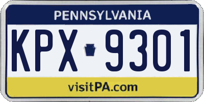 PA license plate KPX9301