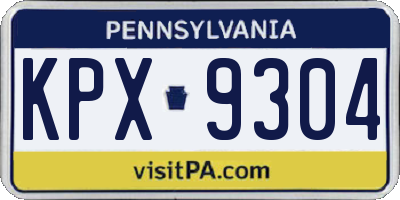 PA license plate KPX9304