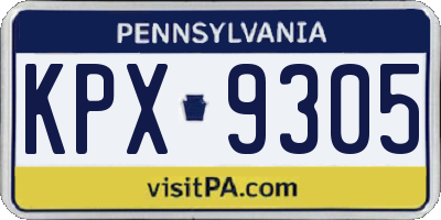 PA license plate KPX9305