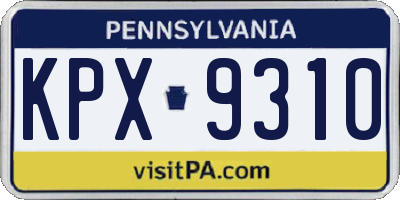 PA license plate KPX9310