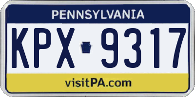 PA license plate KPX9317