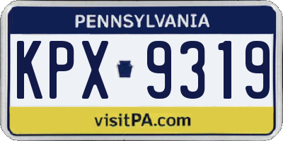 PA license plate KPX9319